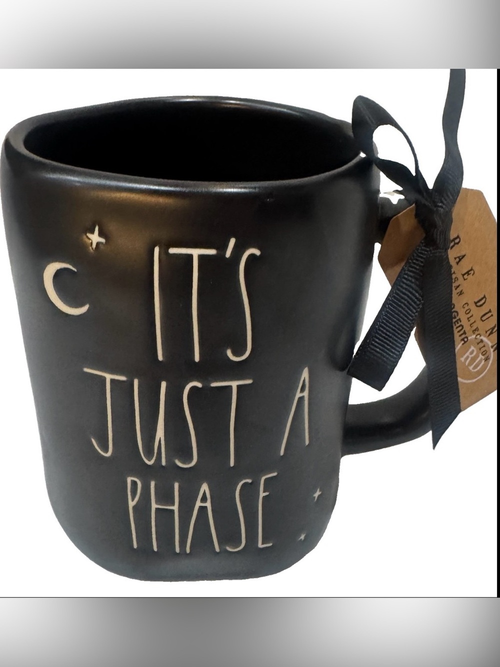 Rae Dunn Celestial Halloween Coffee Mug “Its Just a Phase” Moon Cycle Handle NWT